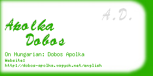 apolka dobos business card